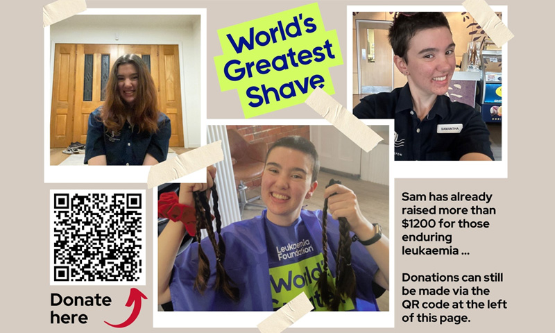 Sam shaves for epic cause